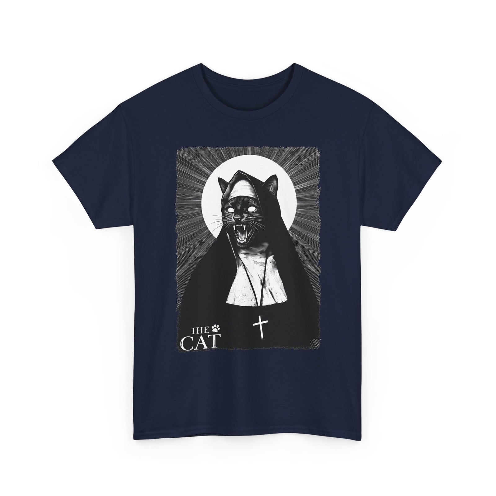 The Cat Horror Movie Parody T-Shirt — Creepy Nun Black Cat Tee