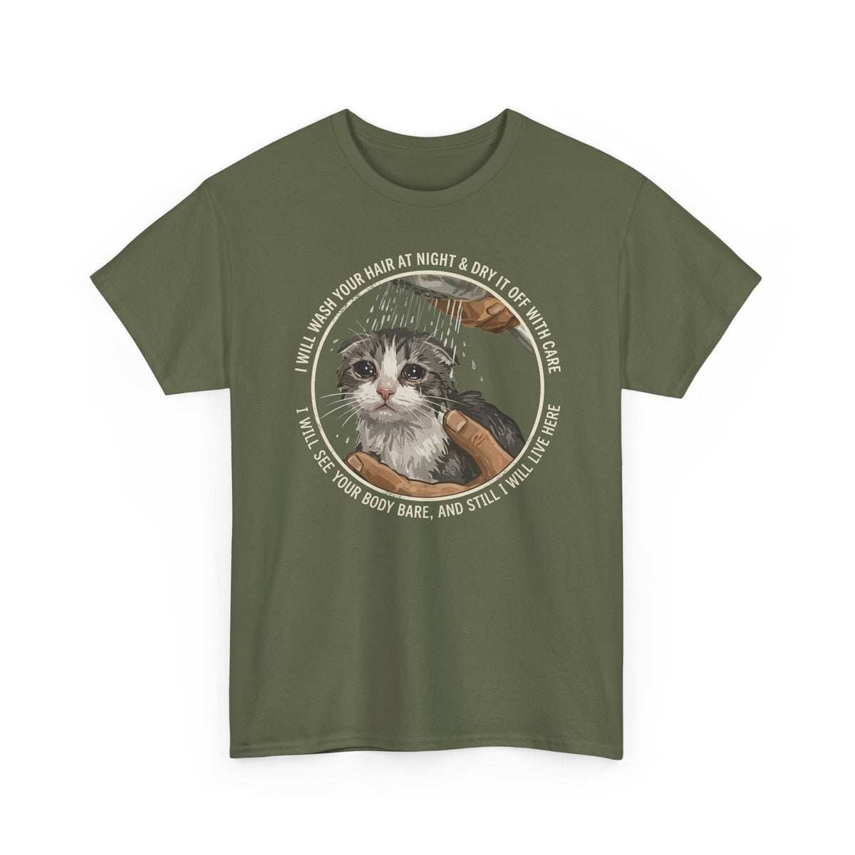 Kitten Rescue Tee — 'I Walk Into Your Hair at Night' Cute Cat Photo T-Shirt