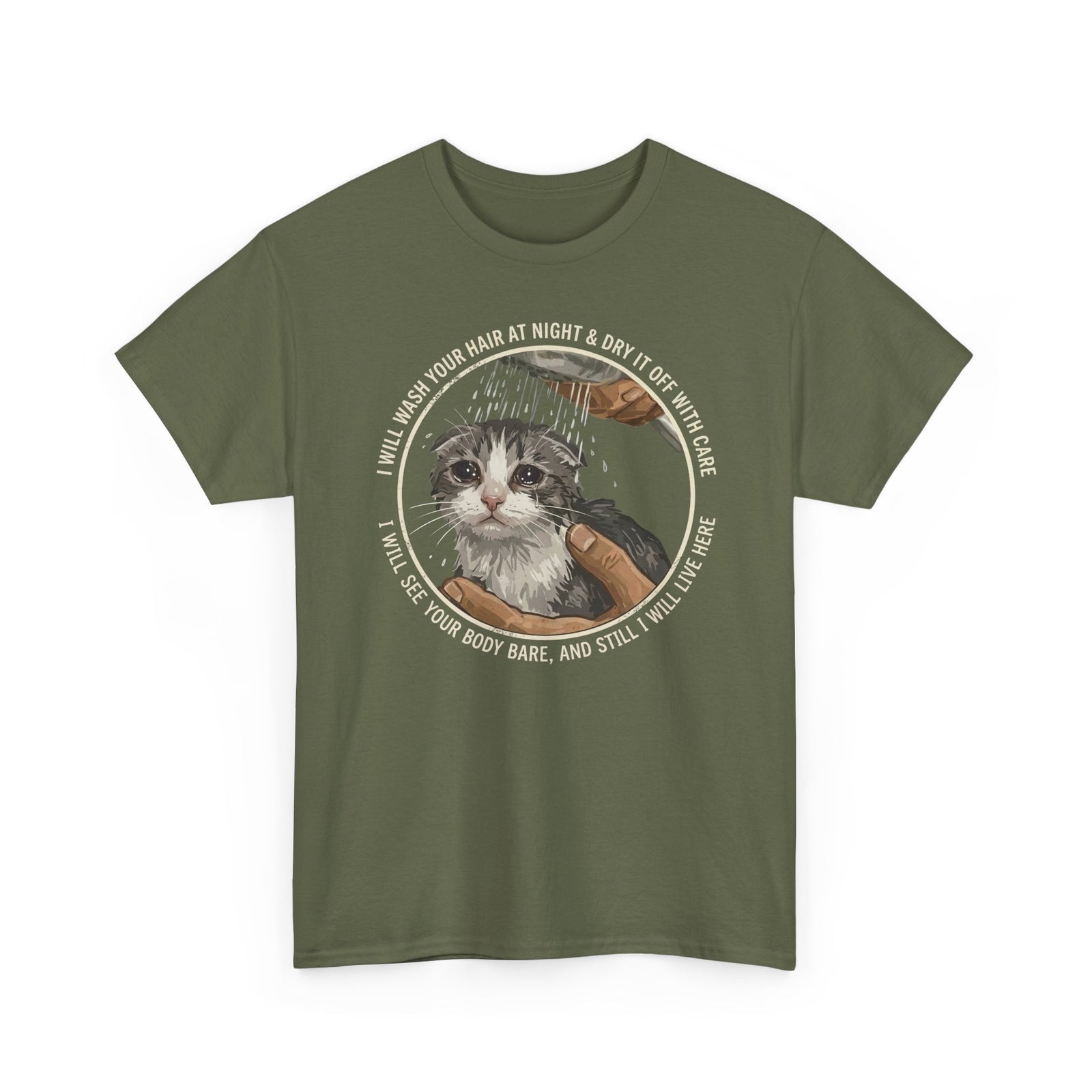 Kitten Rescue Tee — 'I Walk Into Your Hair at Night' Cute Cat Photo T-Shirt
