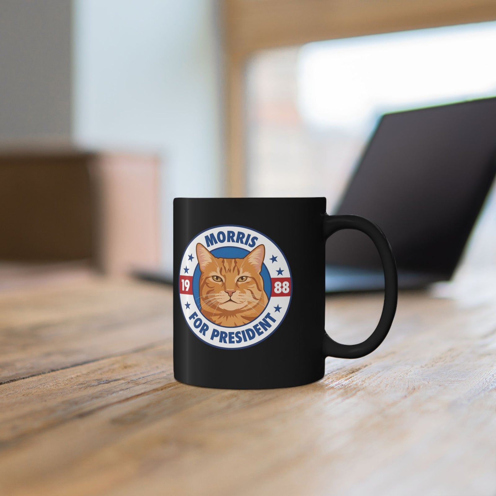Cat For President 1988 Black Mug Vintage Political Cat Mug
