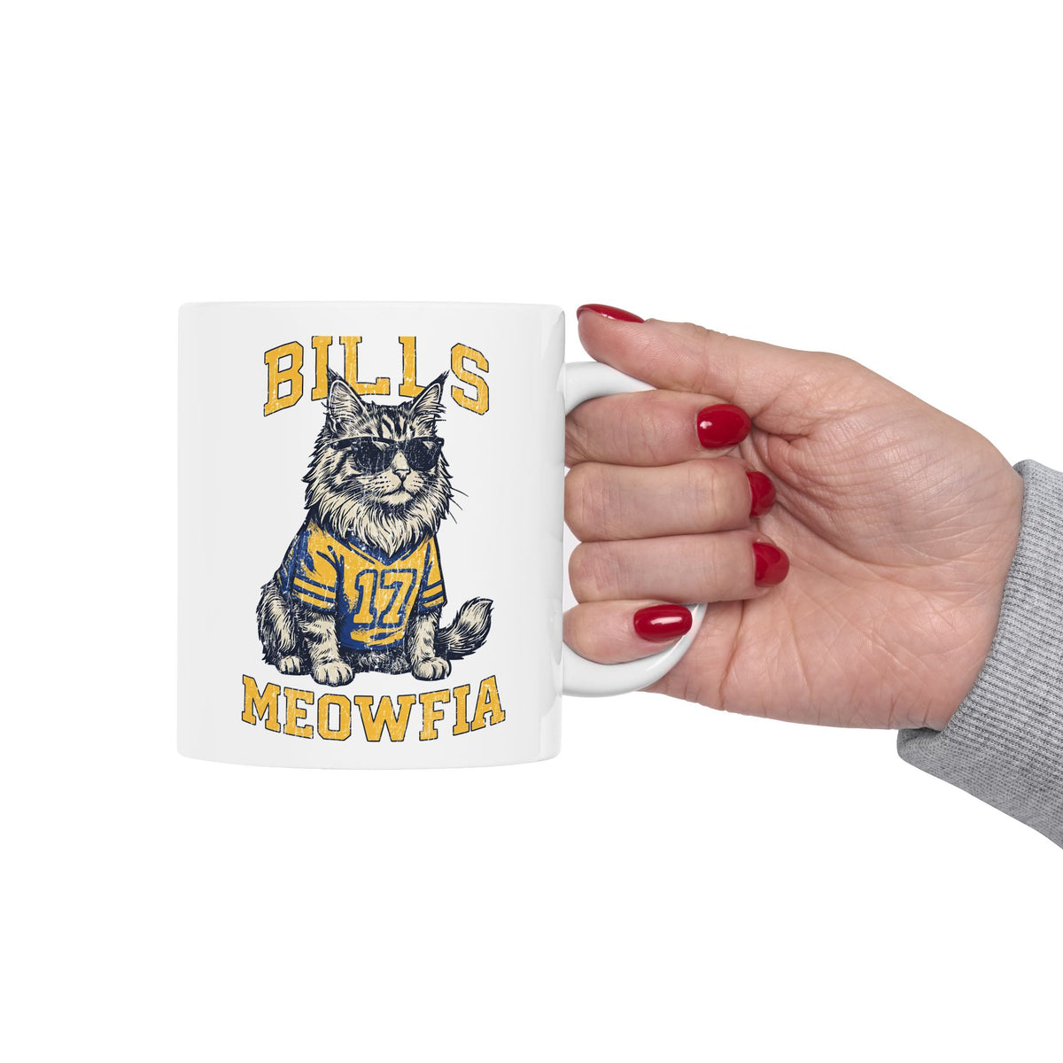 Bills Meowfia Ceramic Mug — Funny Cat Mafia Graphic Mug