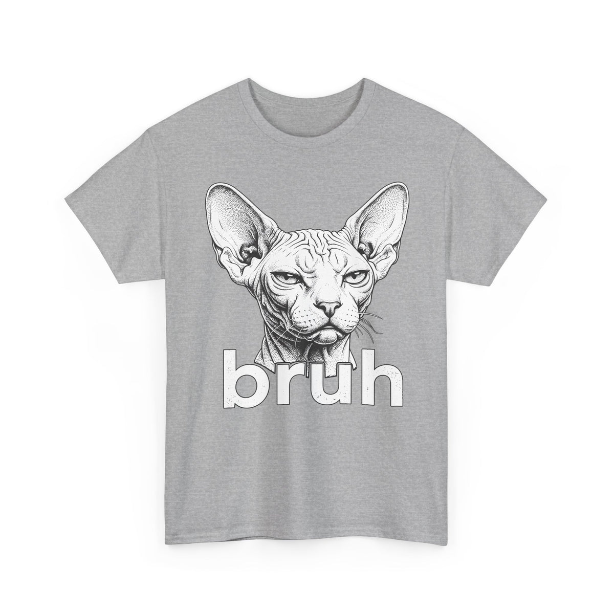 Bruh Sphynx Cat T-Shirt — Funny Unimpressed Hairless Cat Meme Tee