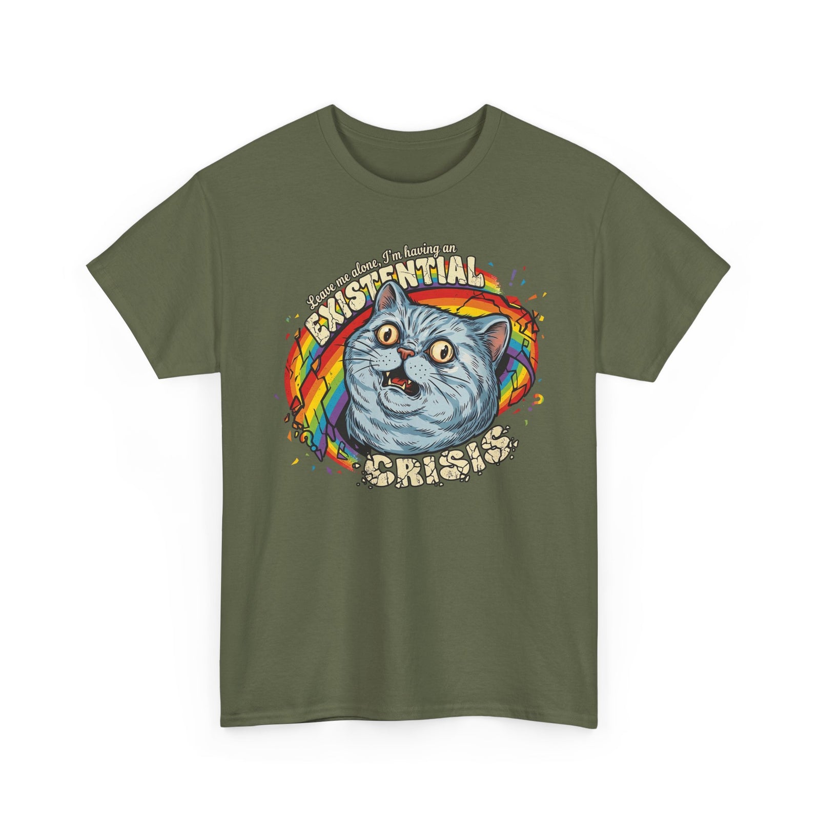 Funny Cat T‑Shirt — "Leave Me Alone, I'm Having an EXISTENTIAL CRISIS"