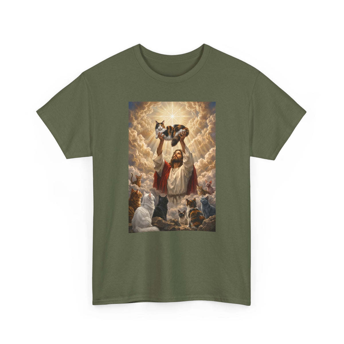 Jesus With Cats T-Shirt — Christian Cat Lover Tee