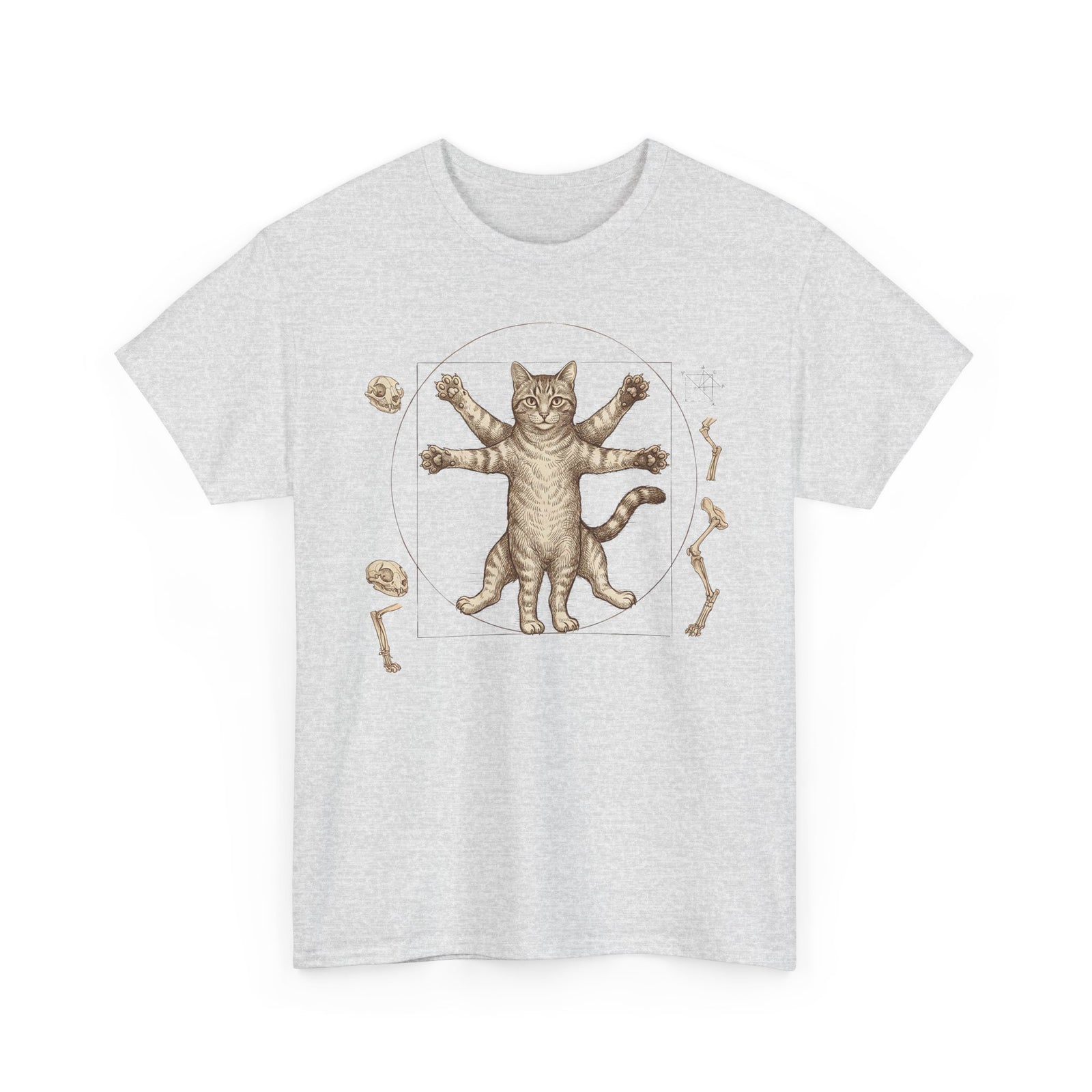 Vitruvian Cat T-Shirt — Anatomical Cat Art Tee