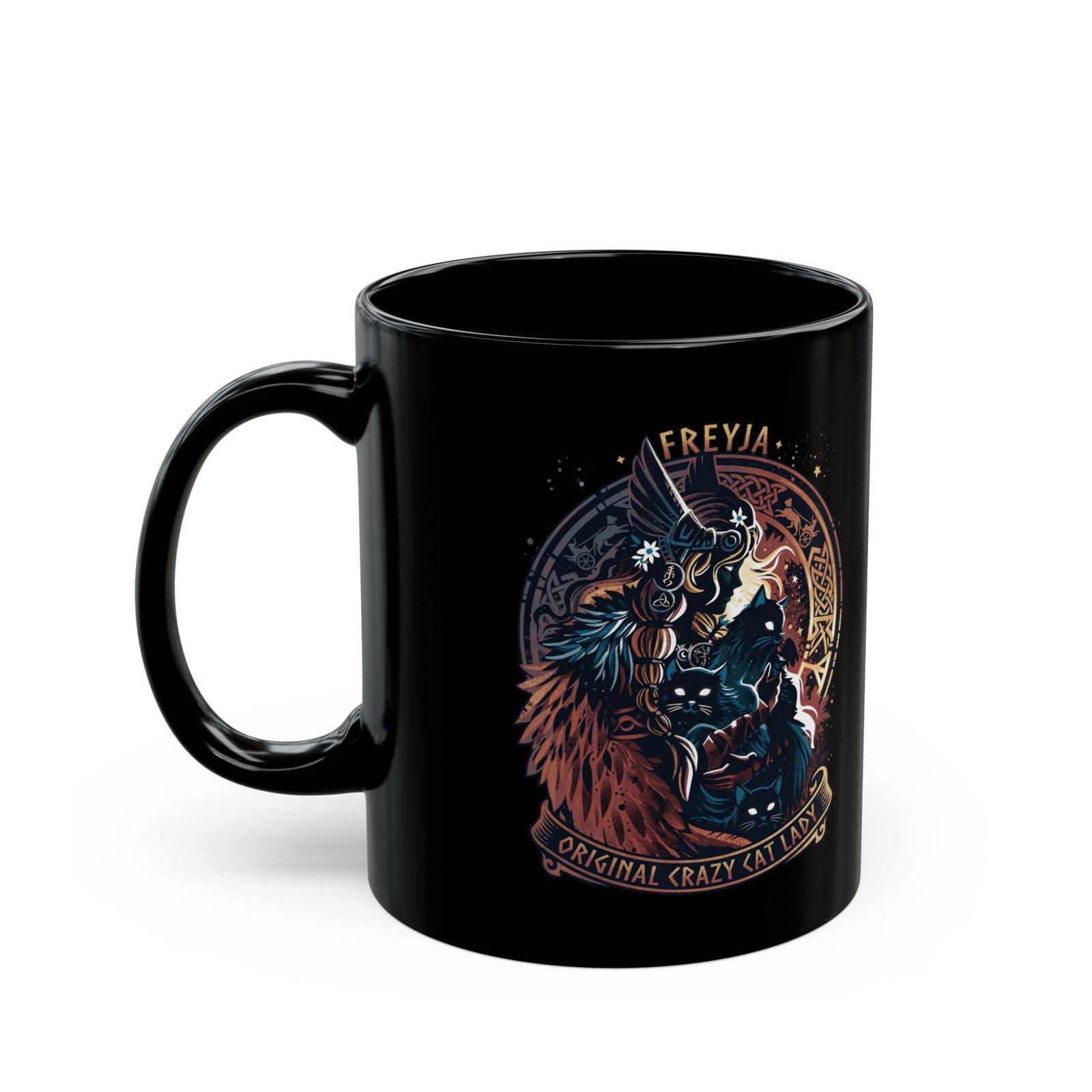 Crazy Cat Lady Black Mug — Freyja Original Cat Lover Mug