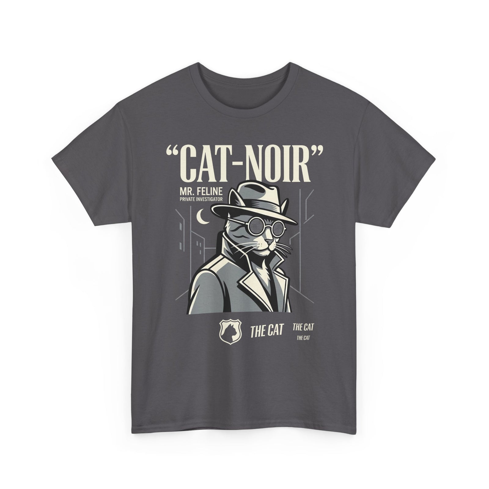 Detective Cat T-Shirt — Vintage Noir Graphic Tee