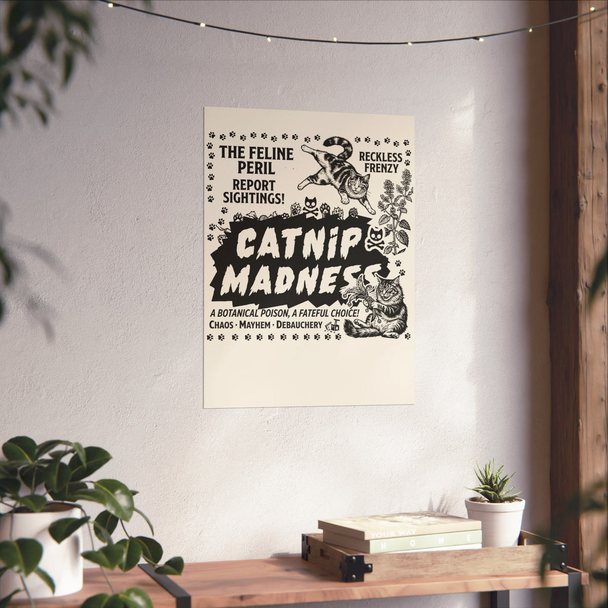 Catnip Madness Cat Poster
