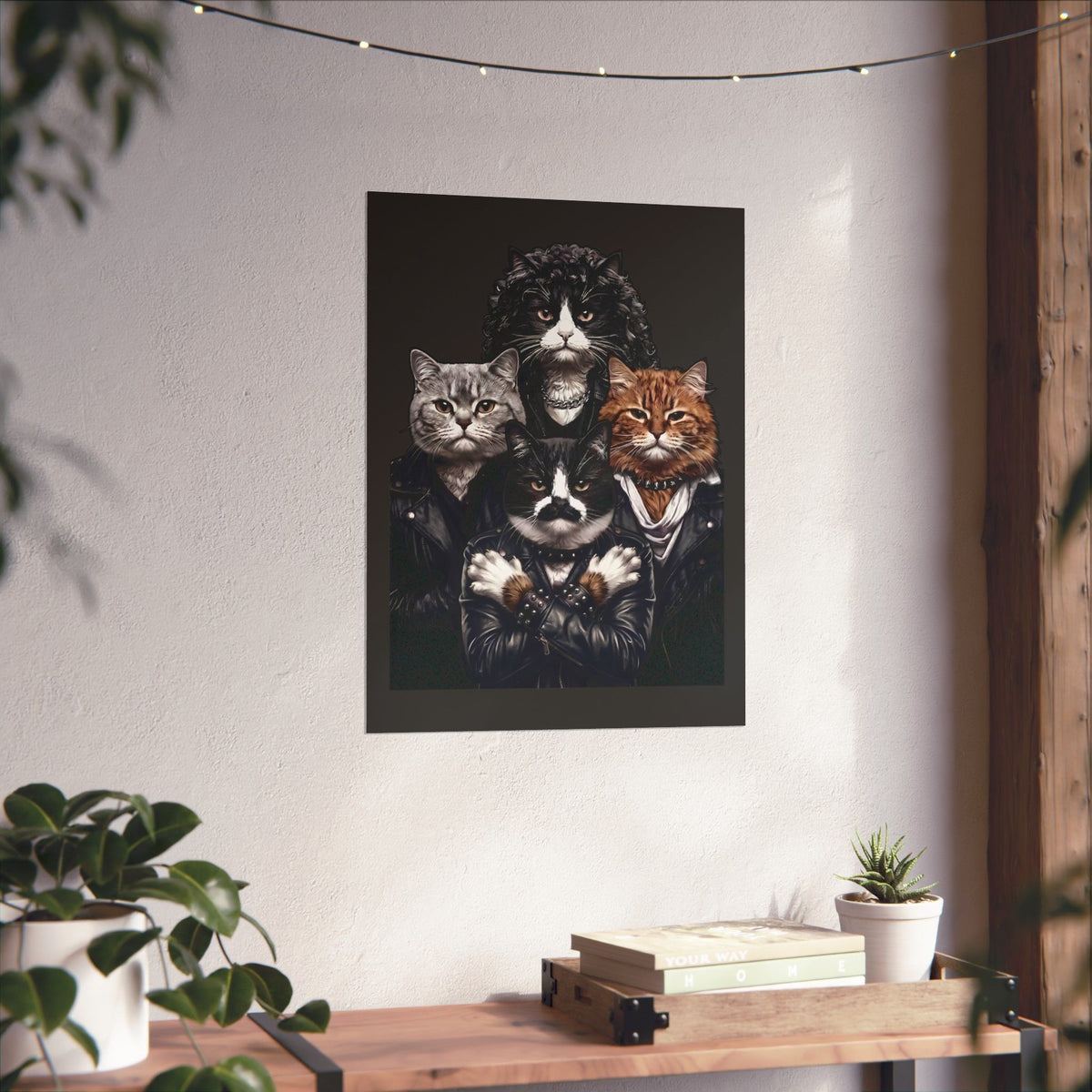 Bohemian Catsody Poster — Retro 80s Hard Rock Feline Band Parody