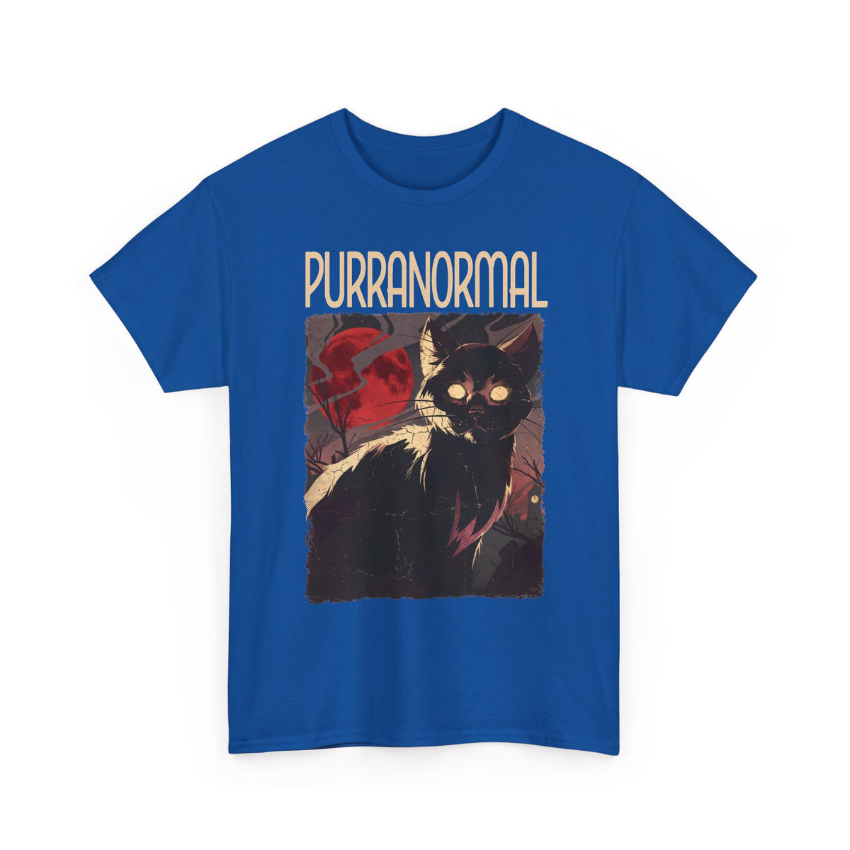 Purranormal Black Cat T-Shirt — Spooky Blood Moon Ghost Cat Tee