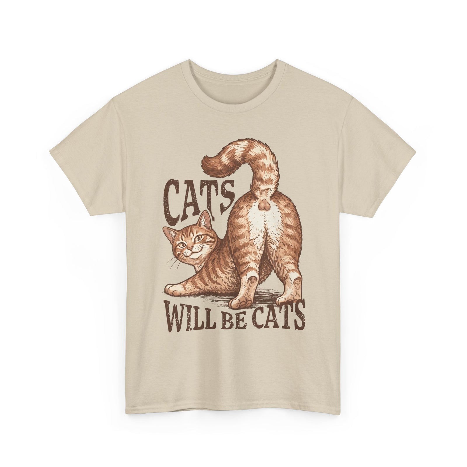 Cats Will Be Cats T-Shirt — Funny Retro Ginger Cat Tee for Cat Lovers