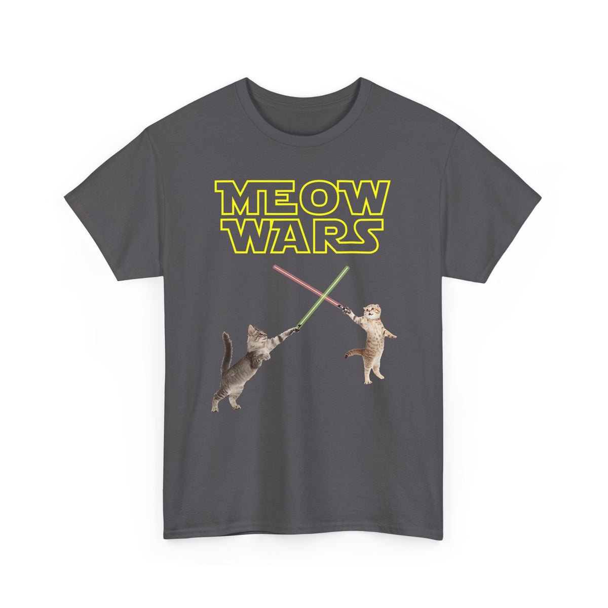 Meow Wars T-Shirt — Funny Cat Lightsaber Tee