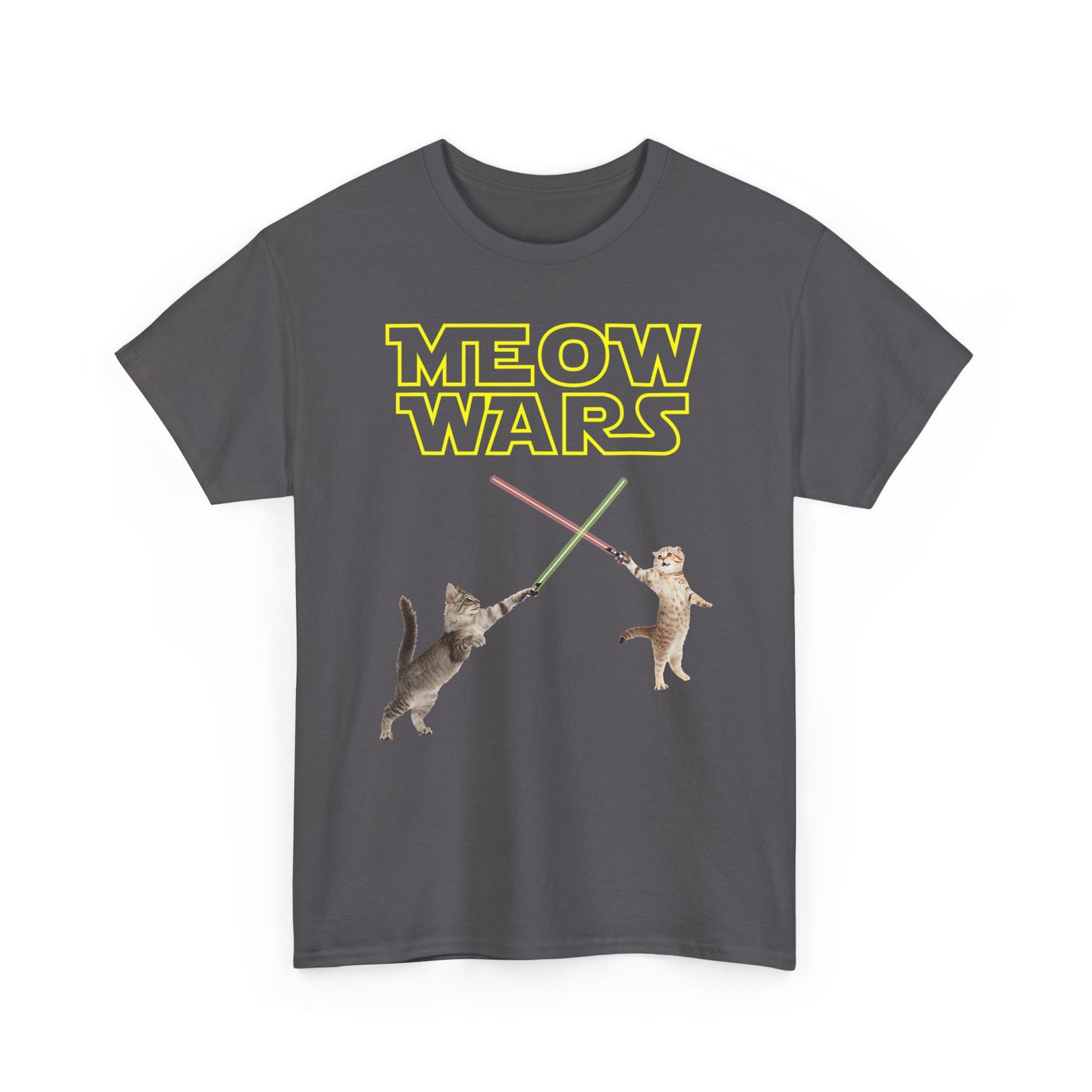 Meow Wars T-Shirt — Funny Cat Lightsaber Tee