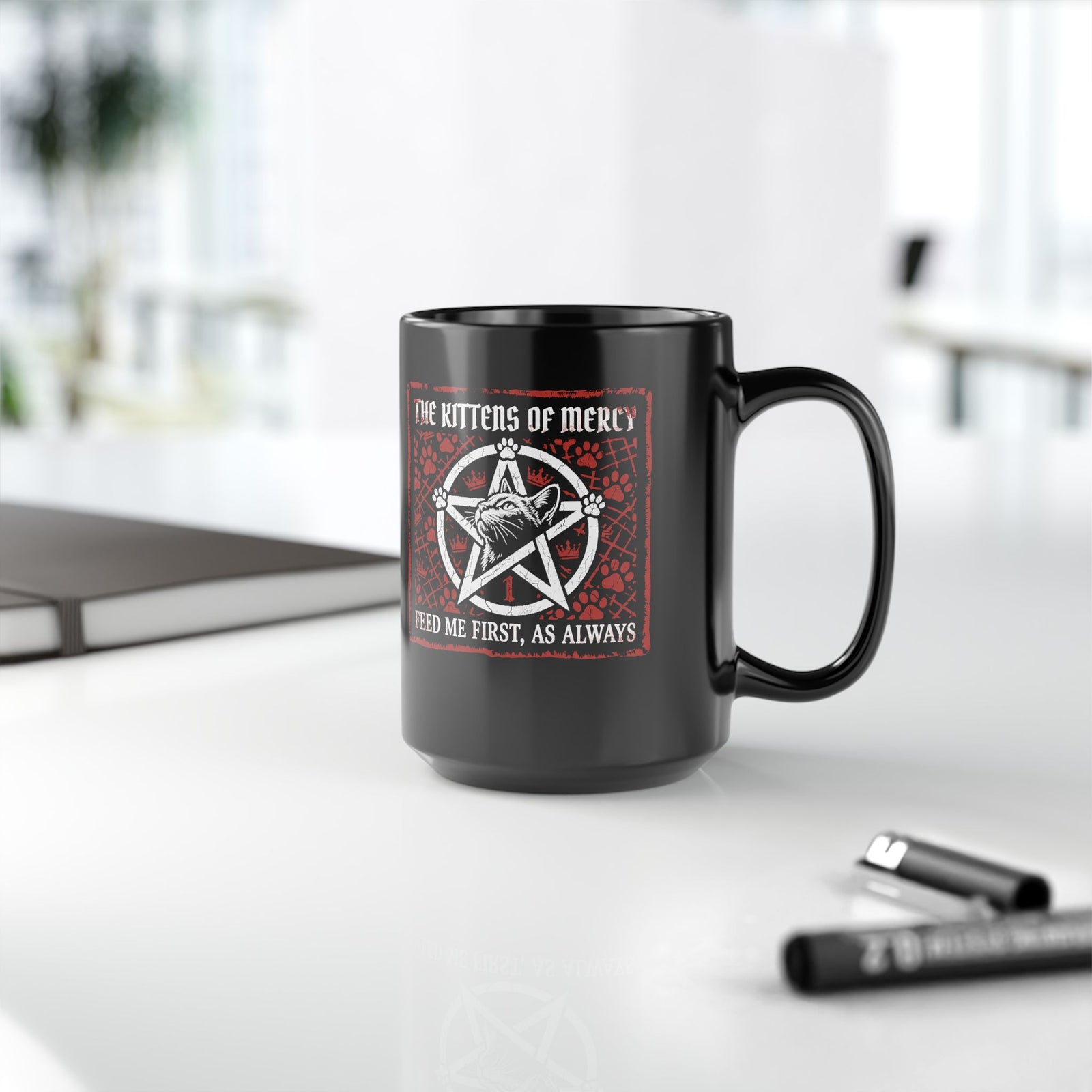 Kittens of Mercy Black Mug Cute Kitten Rescue Mug