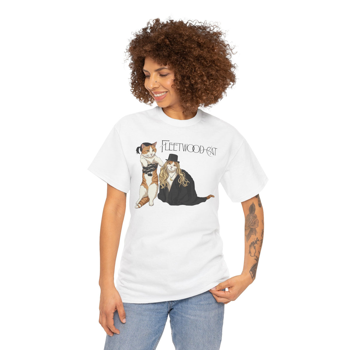 Fleetwood Cat T-Shirt – Vintage Band-Inspired Cat Graphic Tee