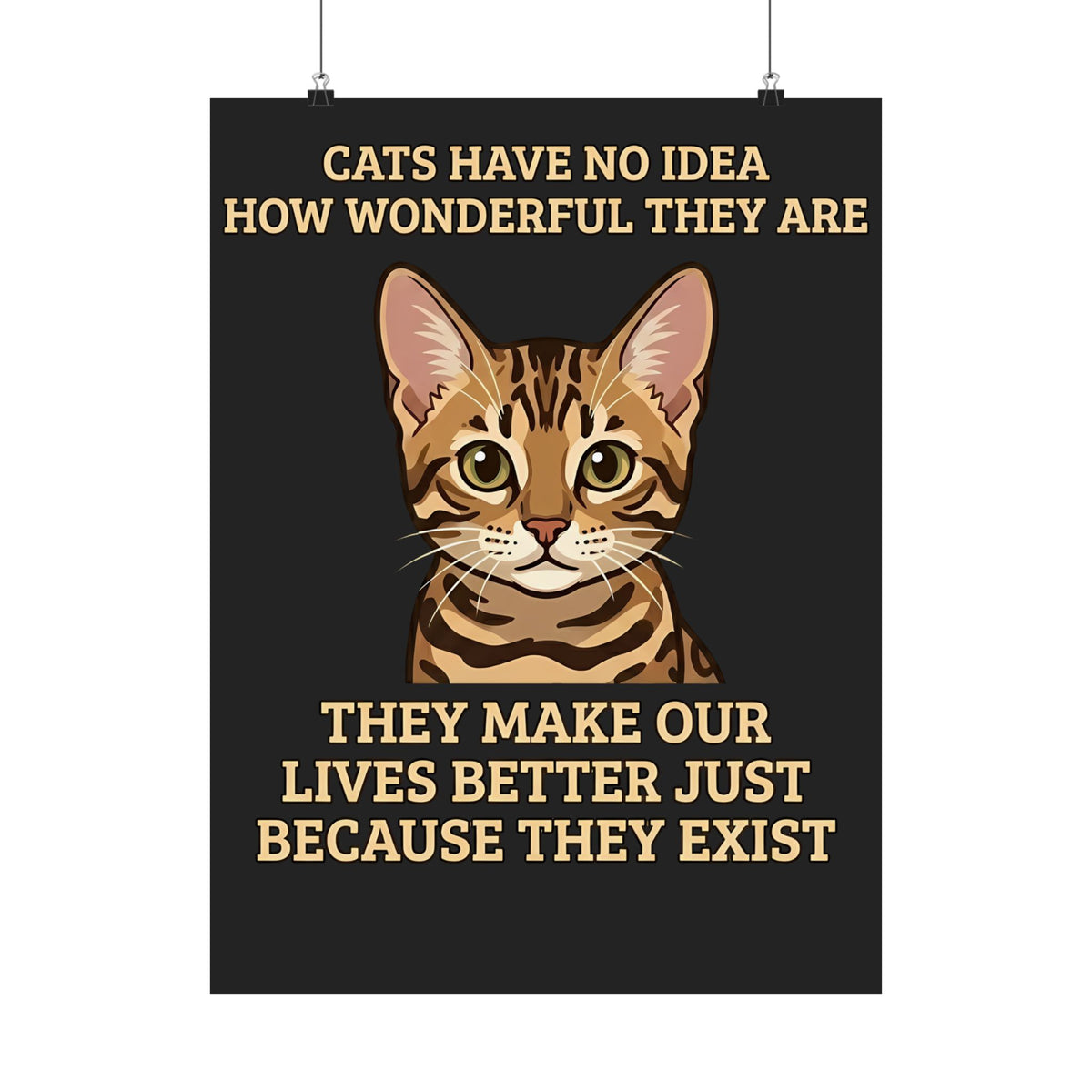Whimsical "Cats Have No Idea How Wonderful They Are" Cat Poster