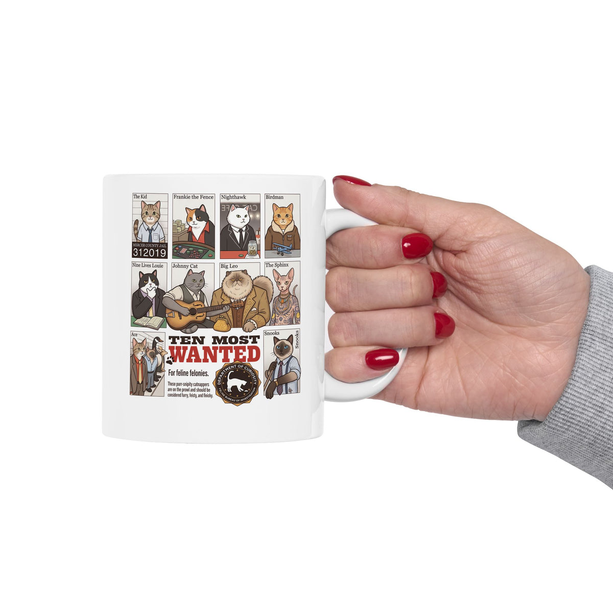 Cats Wanted Ceramic Mug — Funny Cat Lover Mug
