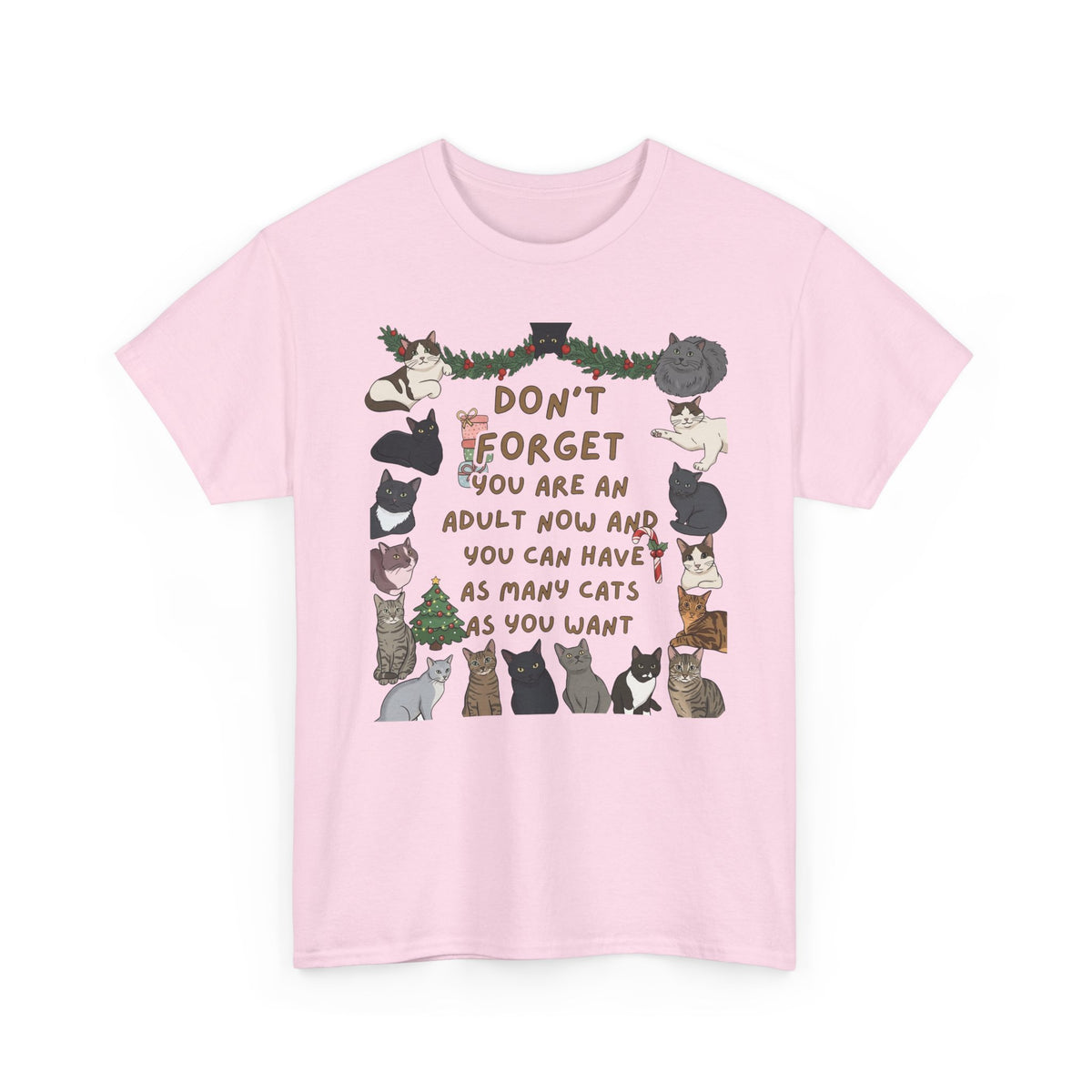 Cat Lover Tee — "Don't Forget You Are An Adult Now" Graphic T-Shirt