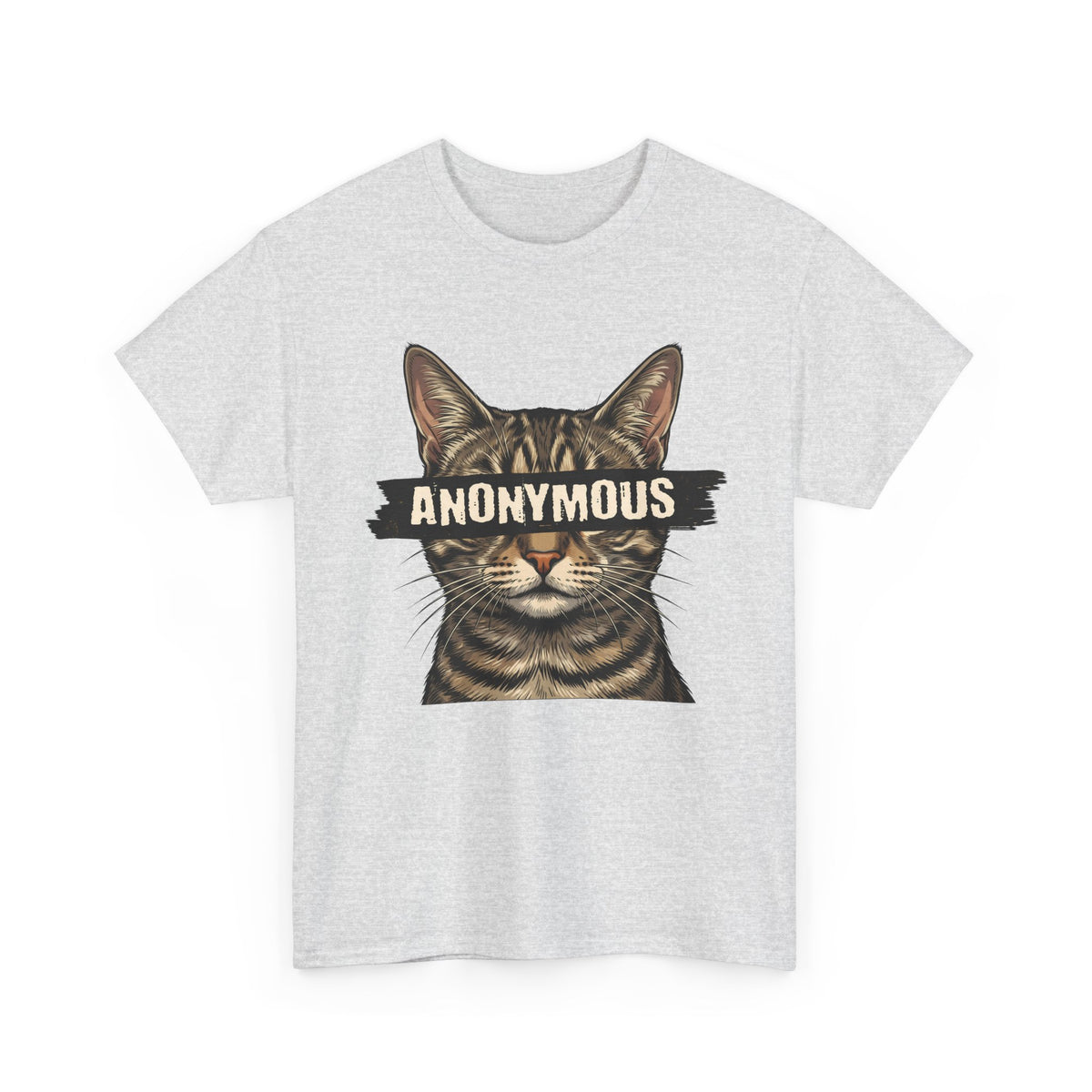 "Anonymous" Censored Cat T-Shirt, Edgy Feline Graphic Tee