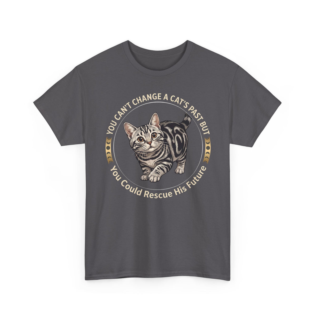 Rescue His Future Cat T-Shirt — You Can't Change A Cat's Past Rescue Tee