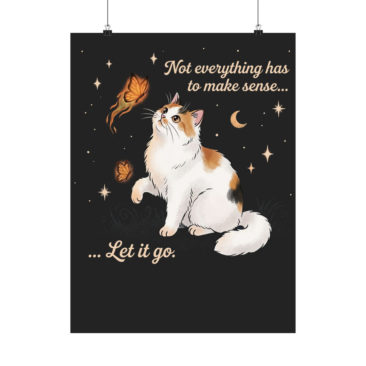 Vintage Whimsical Cat Poster — Spiritual Quote Graphic Poster