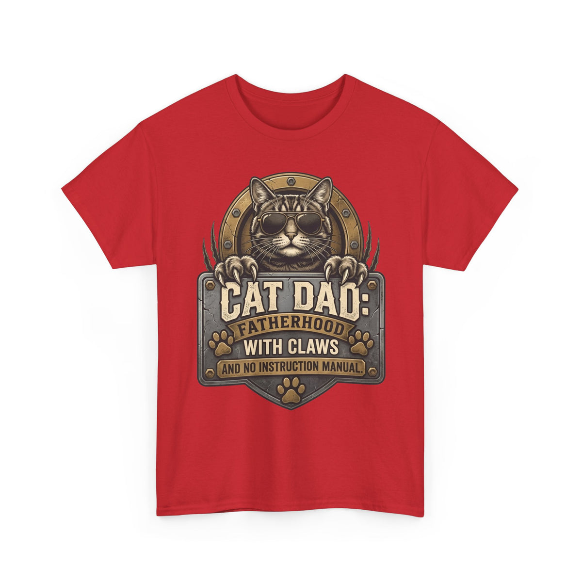 Cat Dad T-Shirt — "Fatherhood with Claws" Funny Cat Lover Tee
