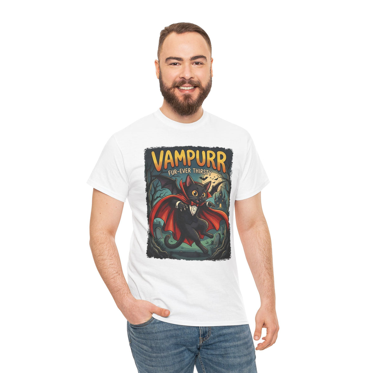 Vampurr 'Fur-ever Thirsty' Cat Vampire T-Shirt