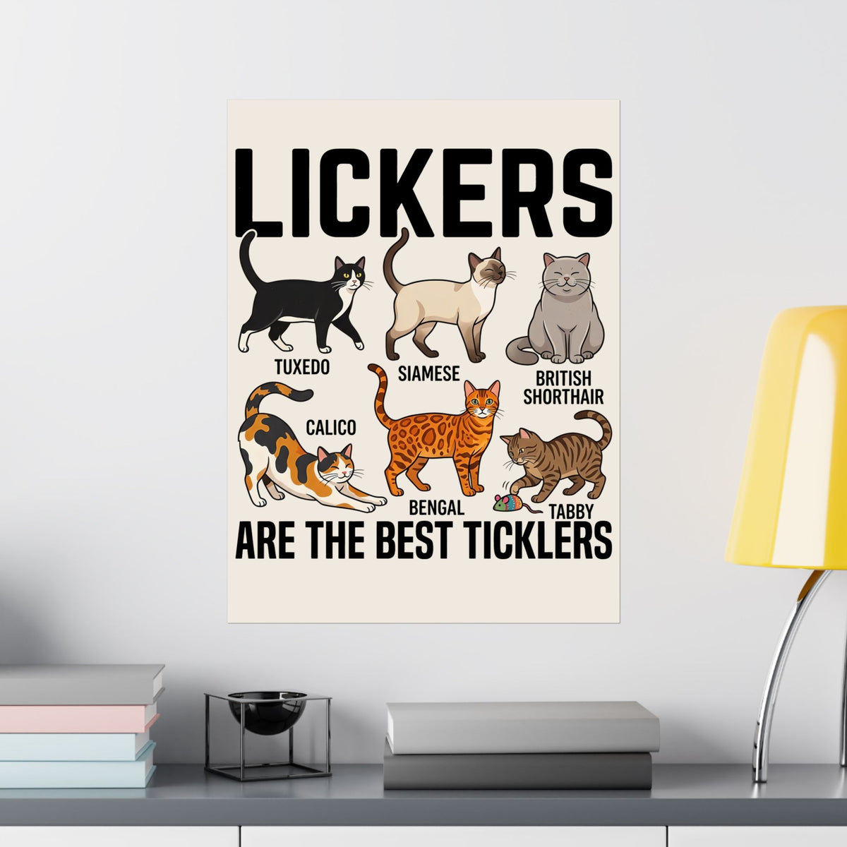 Cats Lickers Poster Funny Cat Lover Poster