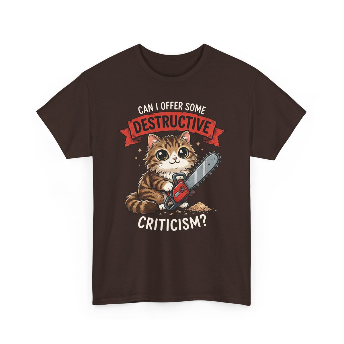 Funny Chainsaw Cat T-Shirt Graphic Cat with Chainsaw Tee