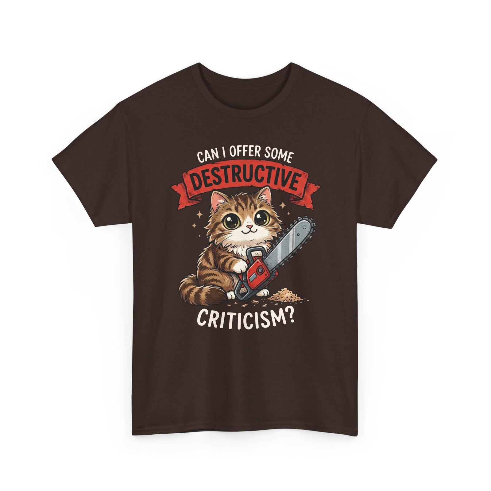 Funny Chainsaw Cat T-Shirt Graphic Cat with Chainsaw Tee