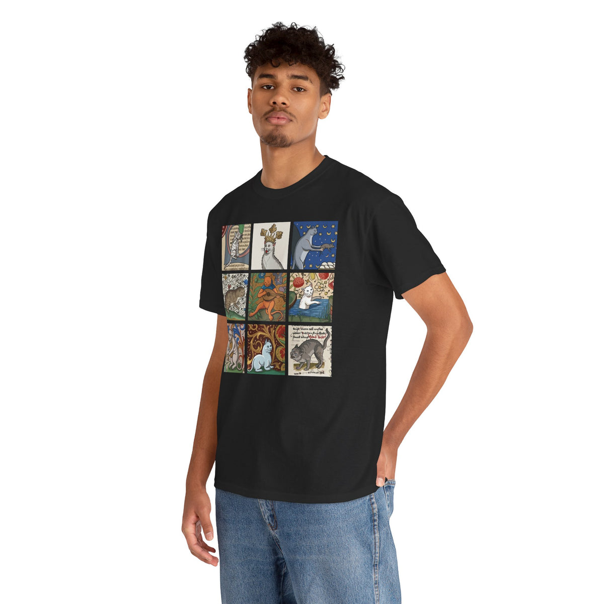 Medieval Cats T-Shirt — Vintage Heraldic Cat Design