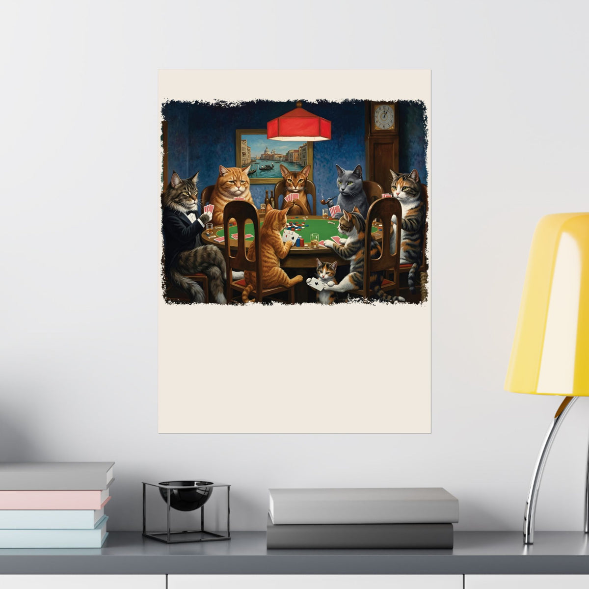 Cats Playing Poker Poster — Funny Poker Cat Art Poster