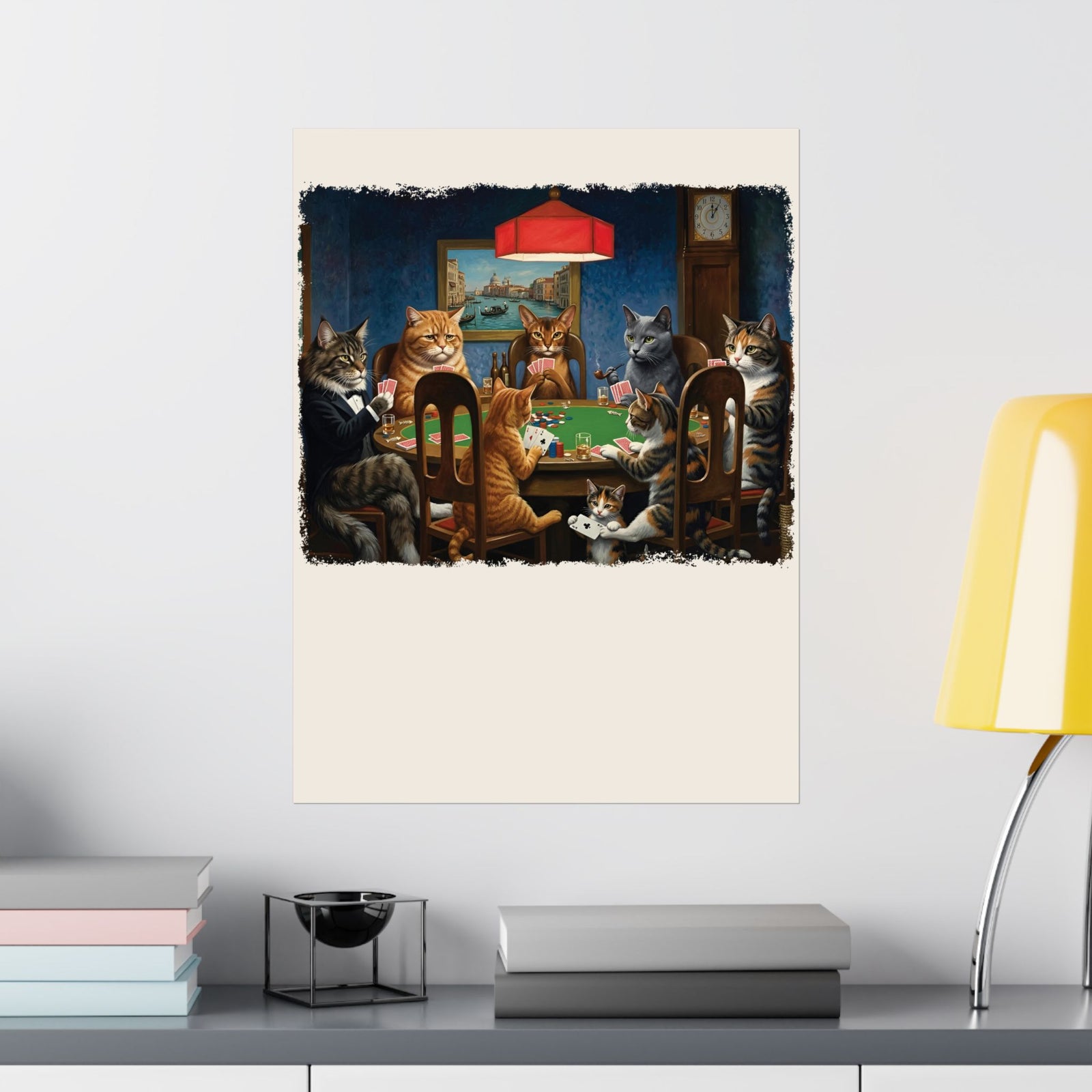 Cats Playing Poker Poster — Funny Poker Cat Art Poster
