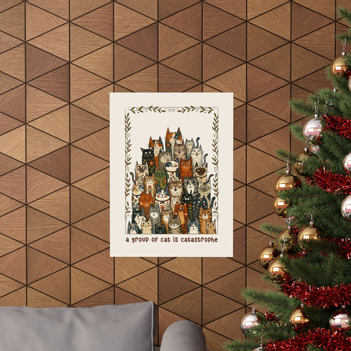 'A Group of Cats Is Catastrophe' Poster — Funny Cat Lover Poster