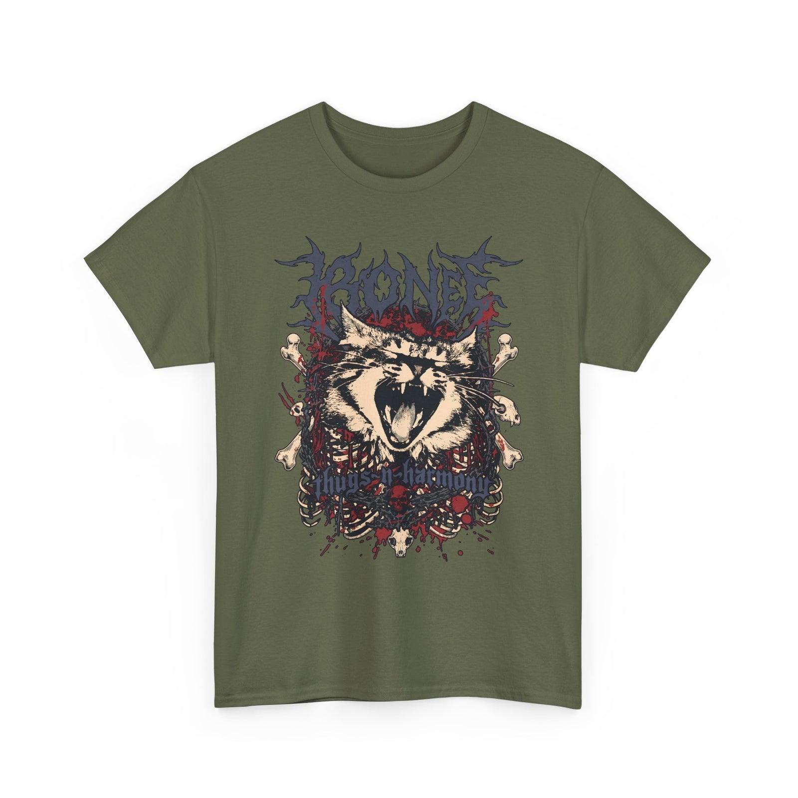 Bone Thugs-N-Harmony Metal Cat T-Shirt — Death Metal Feline Graphic Tee