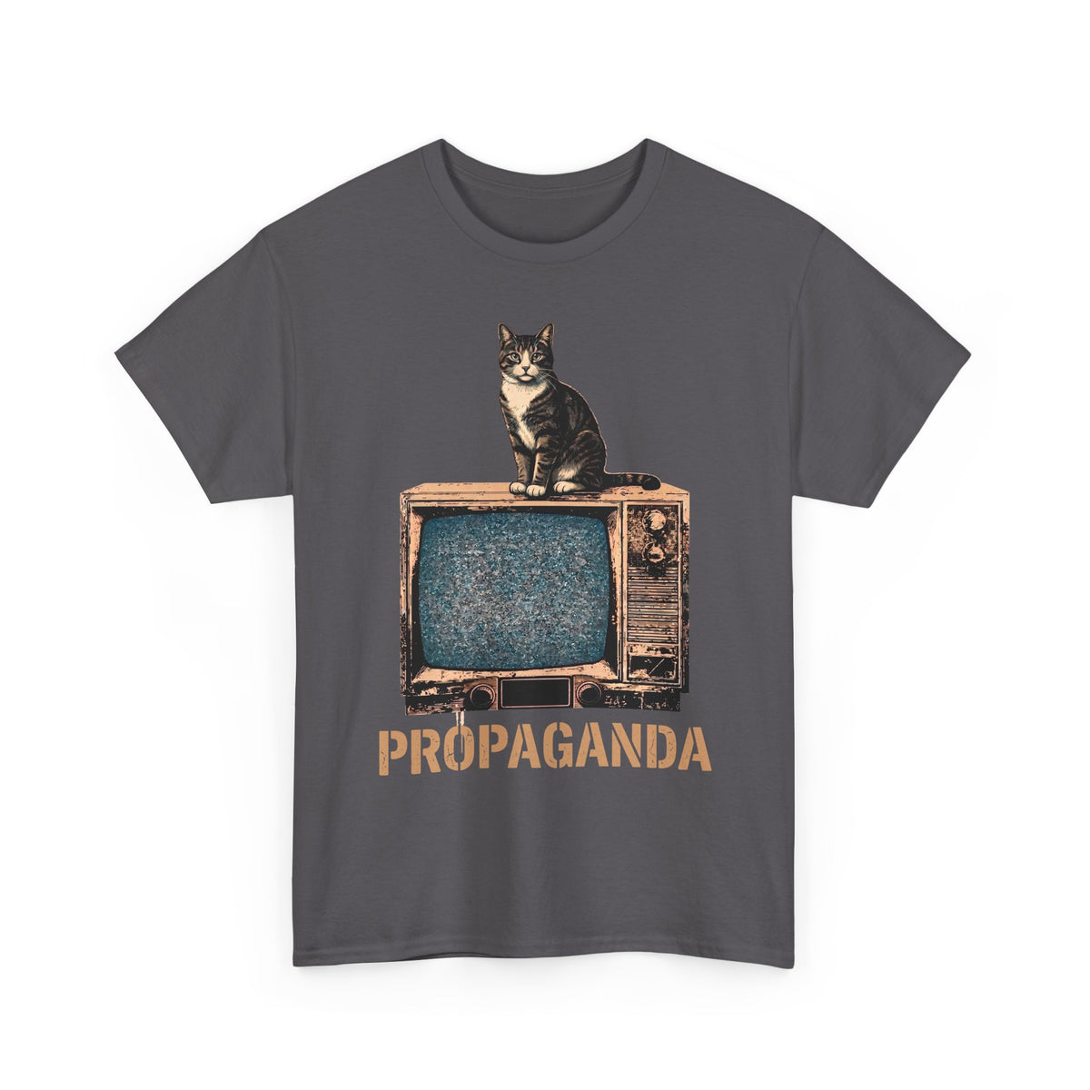 Propaganda Cat T-Shirt — Funny Retro Vintage TV Tabby Tee