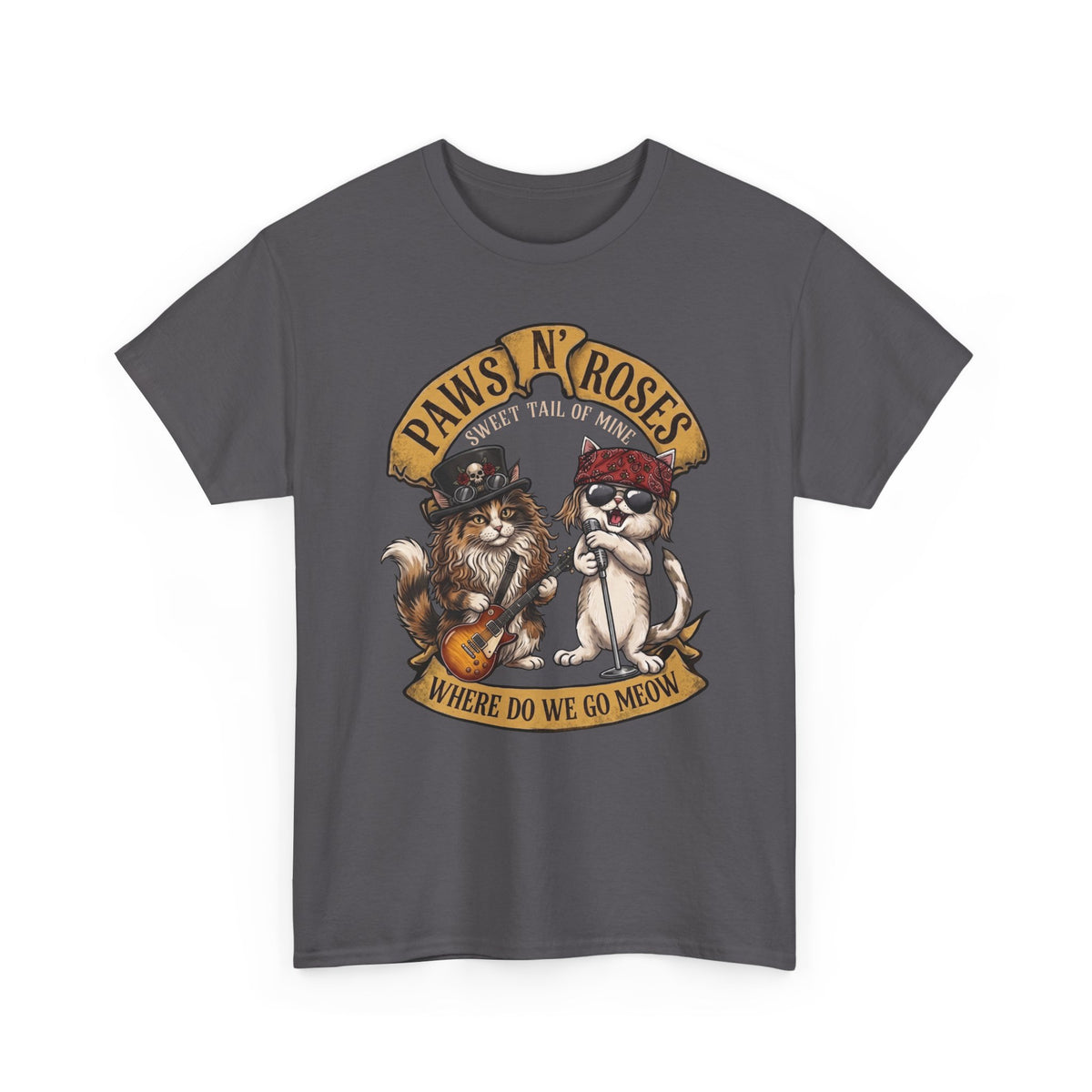 PAWS N' ROSES "Sweet Tail of Mine" Funny Cats T-Shirt