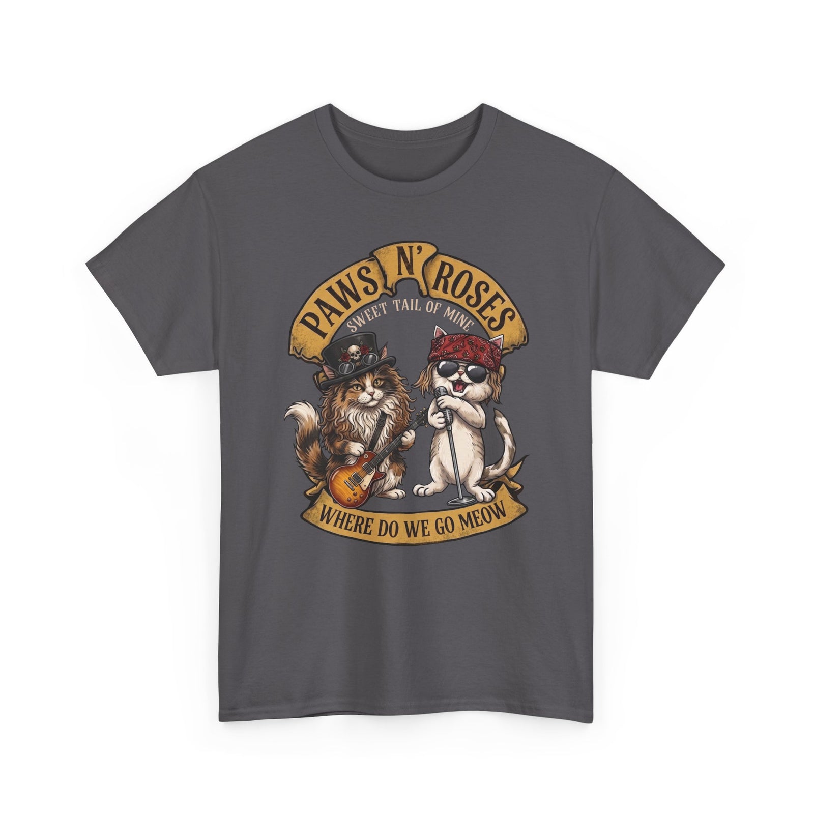 PAWS N' ROSES "Sweet Tail of Mine" Funny Cats T-Shirt
