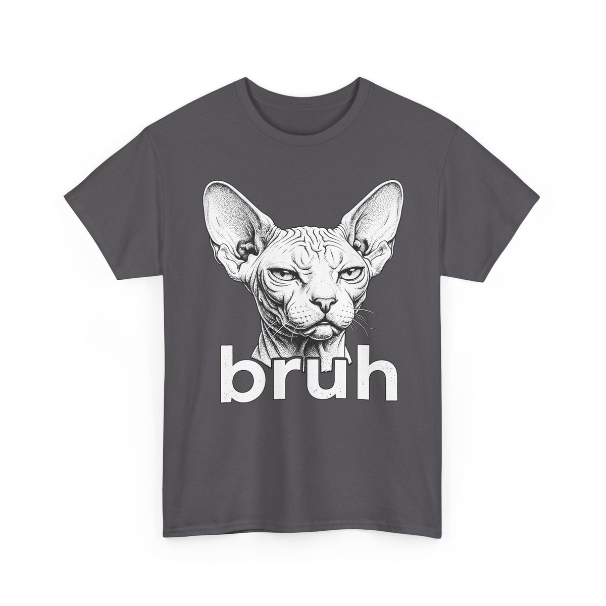 Bruh Sphynx Cat T-Shirt — Funny Unimpressed Hairless Cat Meme Tee