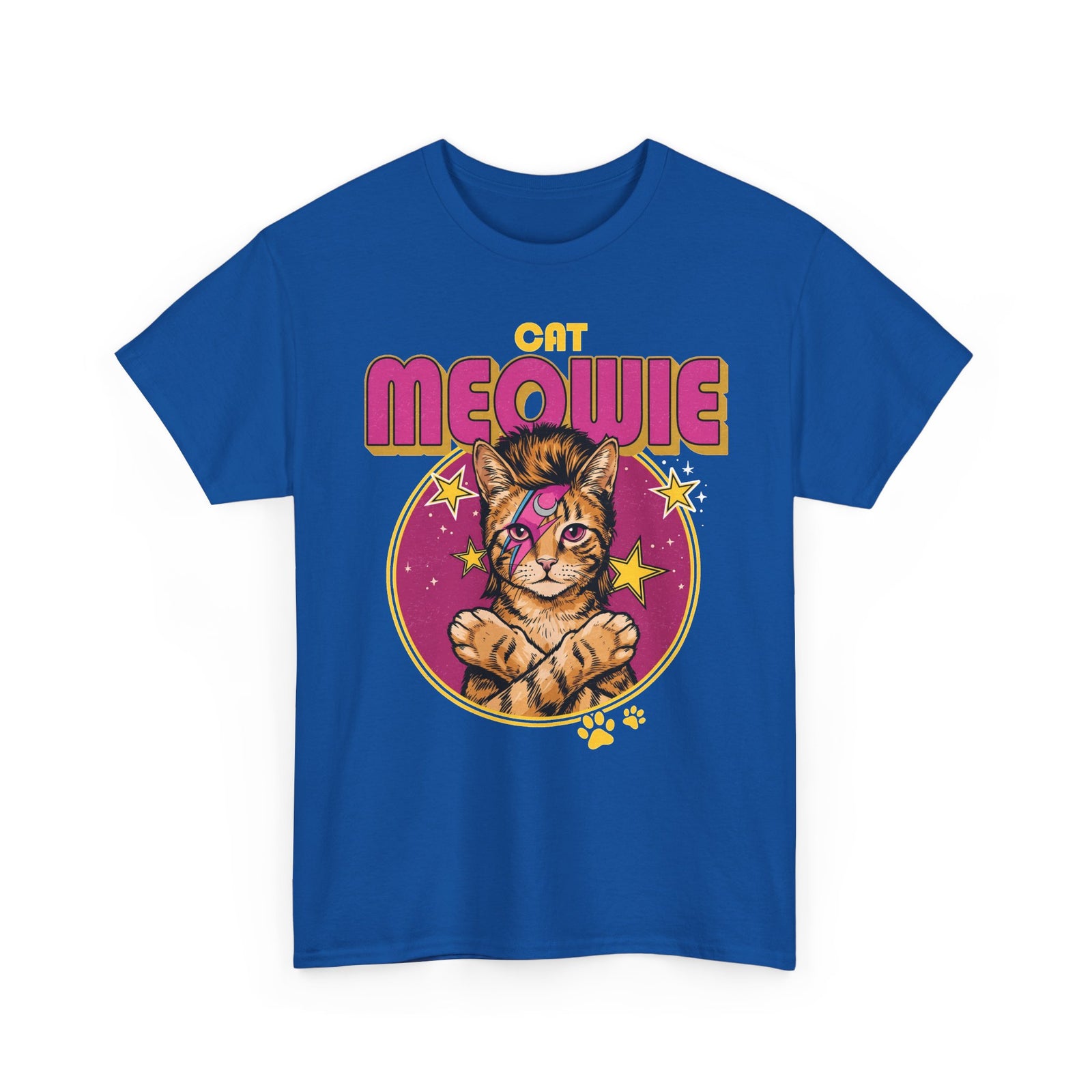 Funny Cat Meowie Lightning Bolt Shirt — 80s Retro Rocker Cat T-Shirt