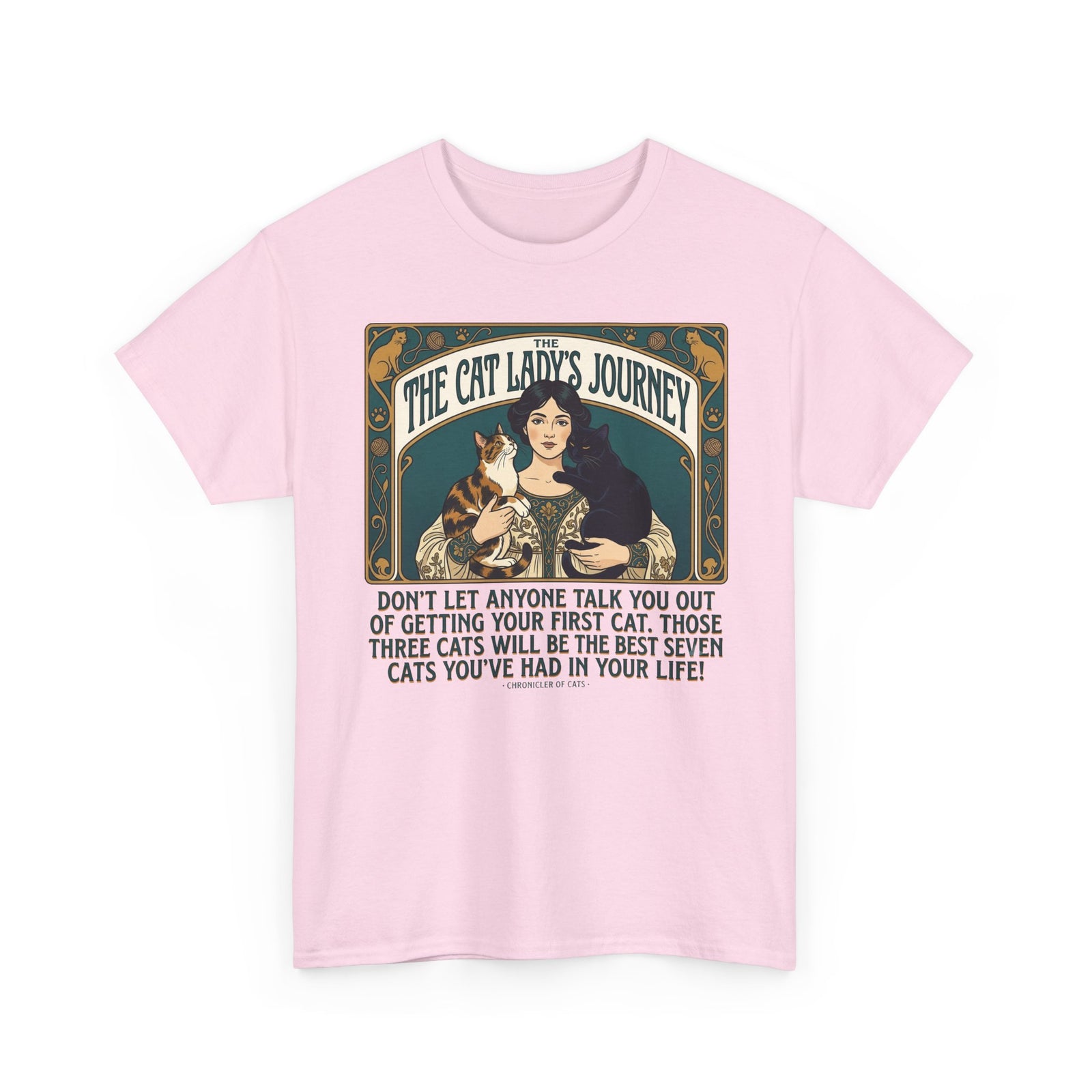 Cat Lady Journey T‑Shirt — "The Cat Lady's Journey" Vintage Cat Lover Tee