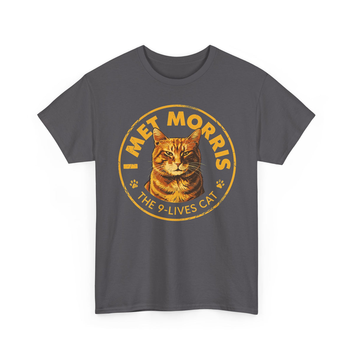 Cat T-Shirt — "I Met Morris" 9-Lives Vintage Cat Graphic Tee