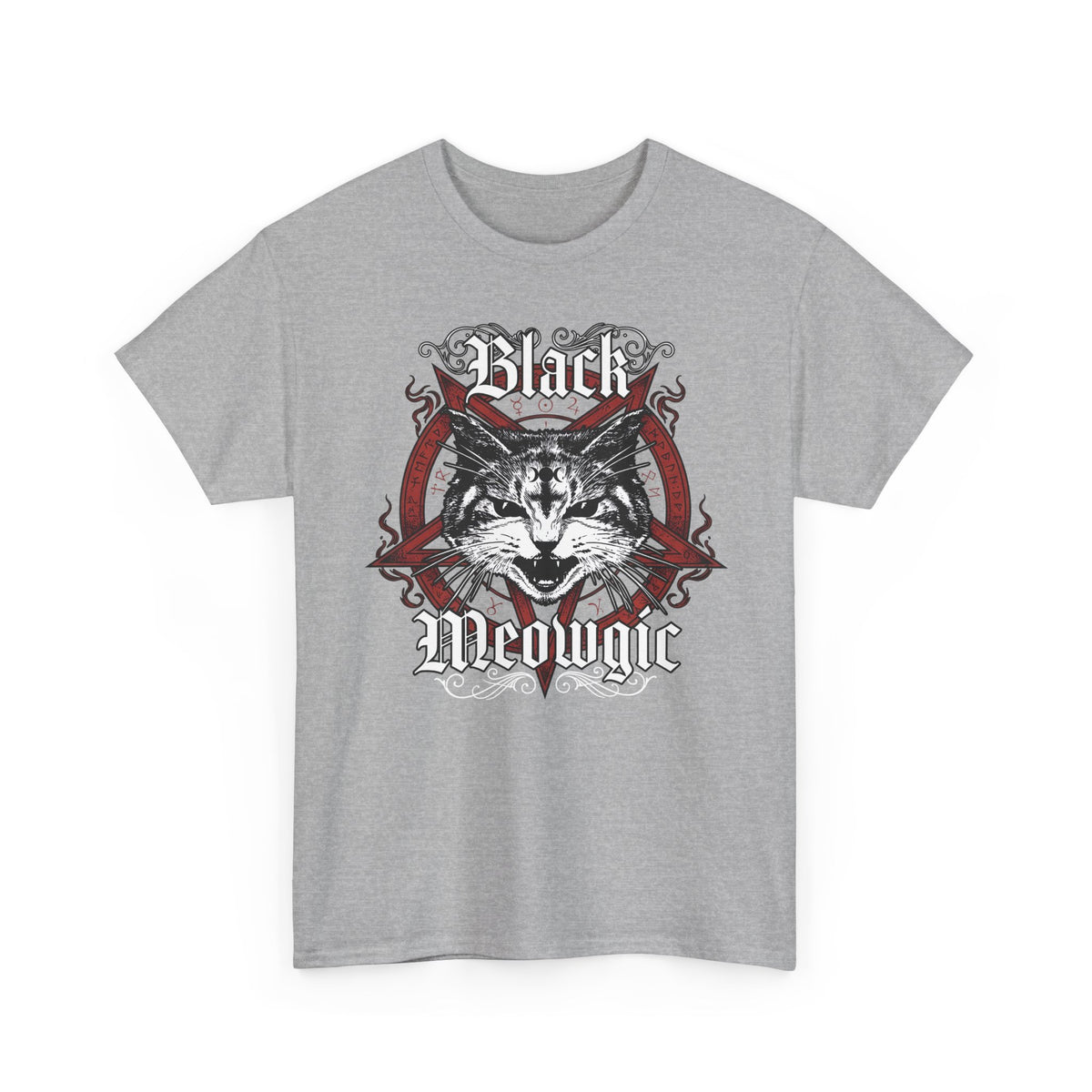 Black Meowgic T-Shirt — Cute Cat Magic Graphic Tee