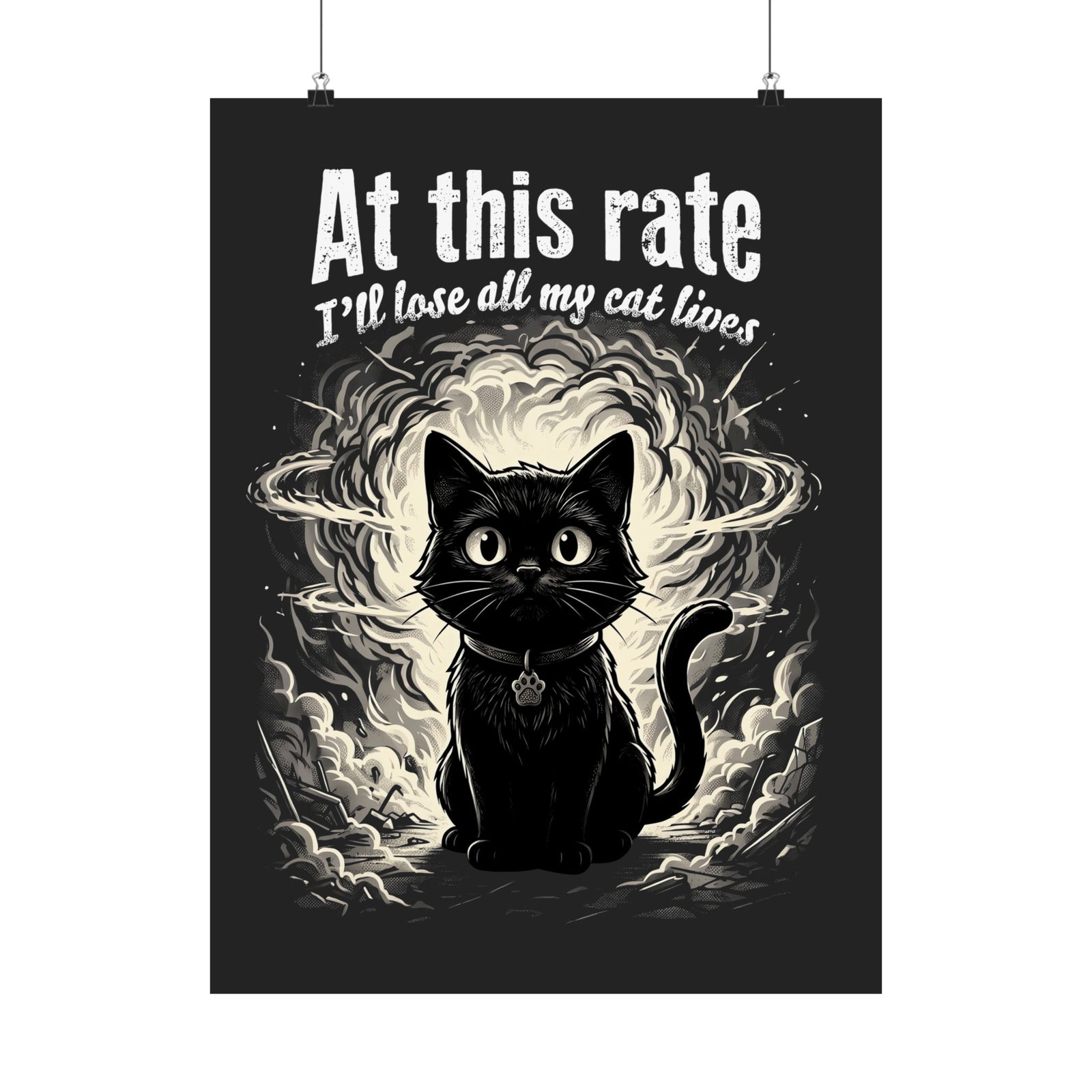 Apocalypse Cat Poster Post-Apocalyptic Cat Graphic Poster