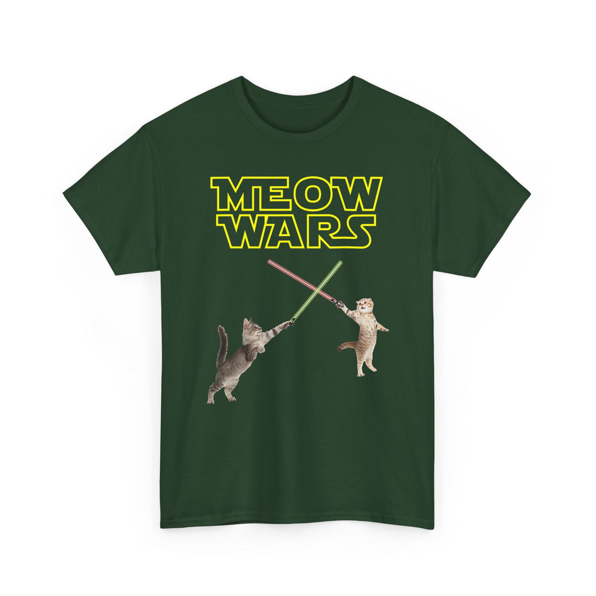 Meow Wars T-Shirt — Funny Cat Lightsaber Tee