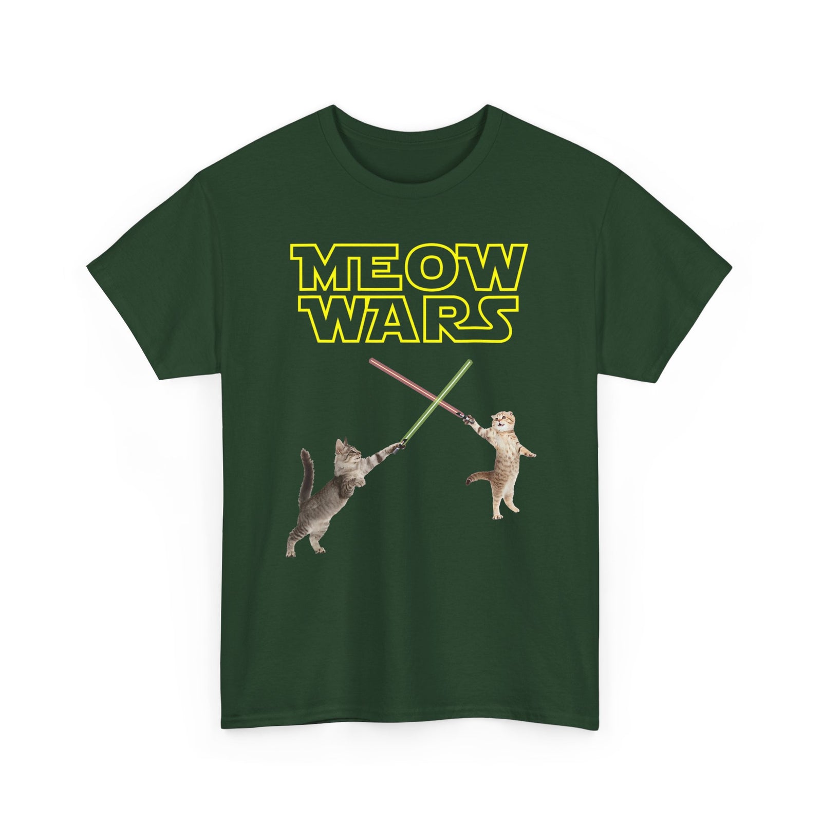 Meow Wars T-Shirt — Funny Cat Lightsaber Tee
