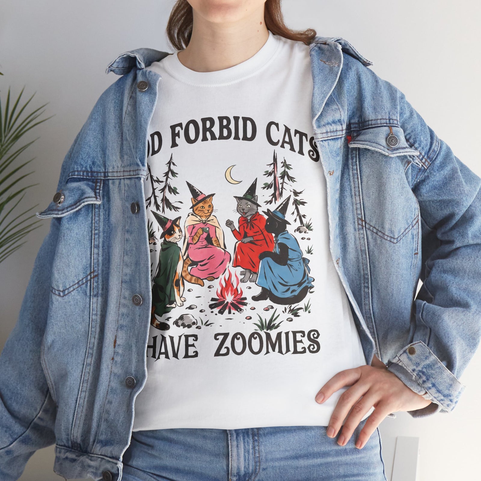 God Forbid Cats Have Zoomies Witch Coven Shirt — Funny Vintage Cat T-Shirt