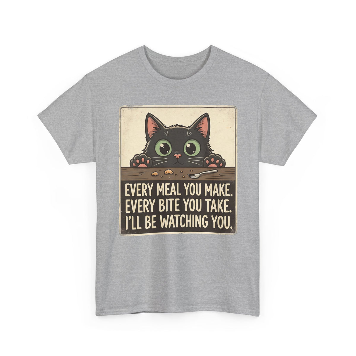 Cute Stalker Cat Watching You T-Shirt — Funny Cat Lover Tee