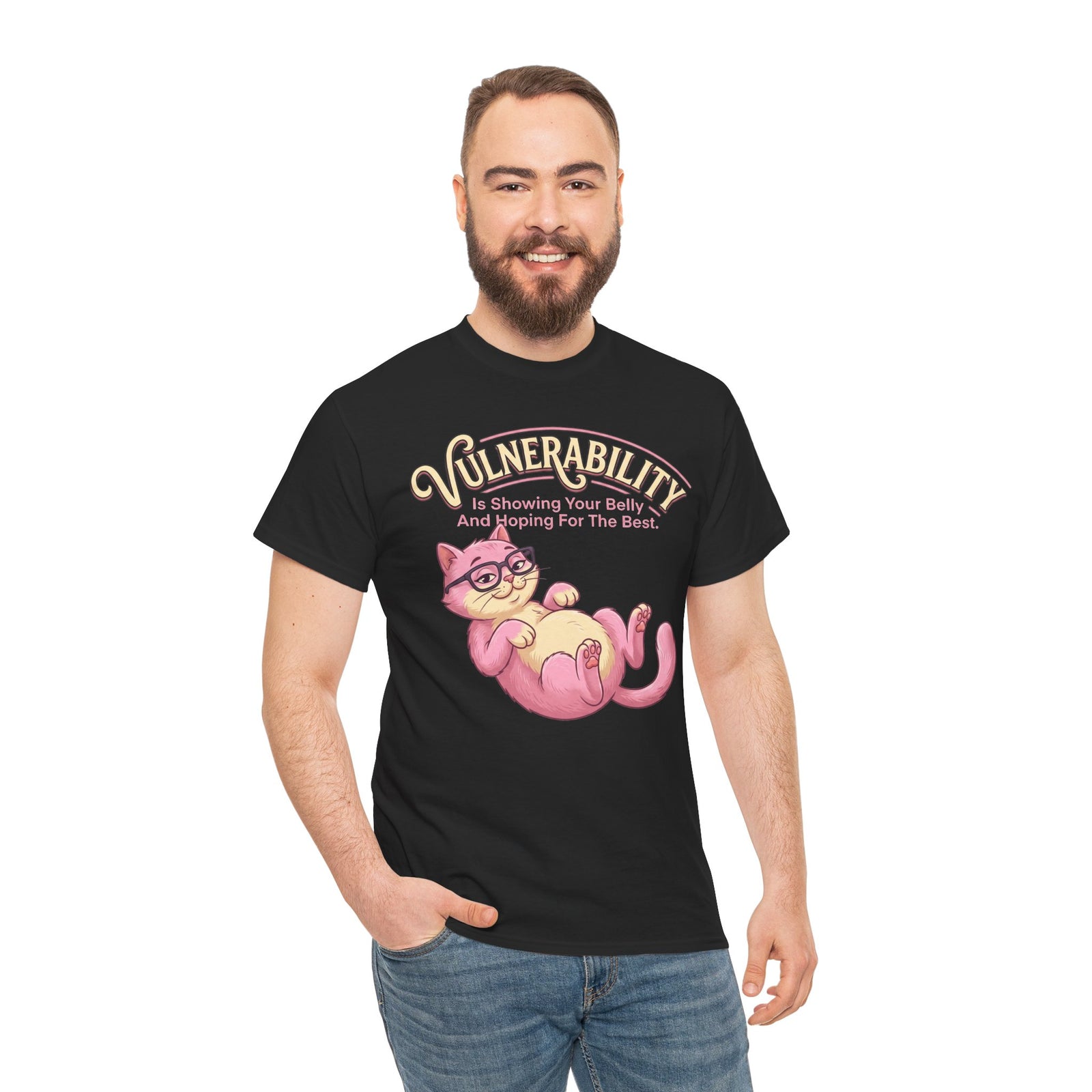 Vulnerability Cat T‑Shirt — "Vulnerability is Showing Your Reality" Cute Self‑Care Tee