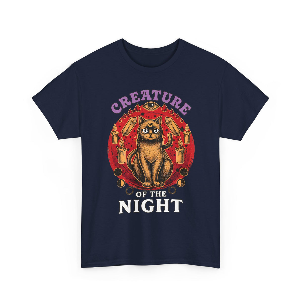 Creature Of The Night Cat T-Shirt — Mystical Occult Black Cat Graphic Tee